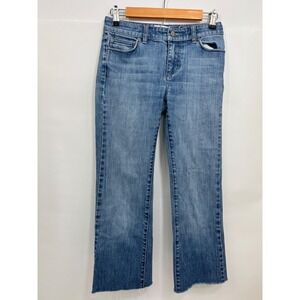 White House Black Market Blanc Straight Leg Light Blue Denim Jeans Womens Size 2